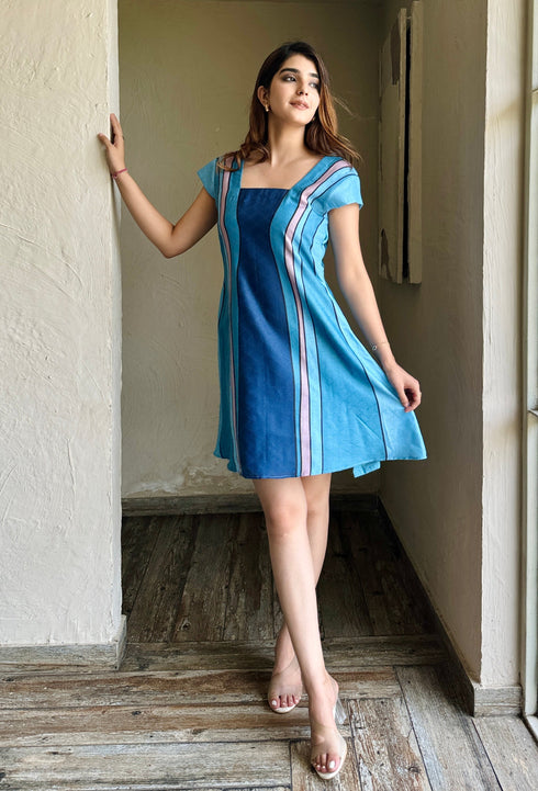 Emma Summer Blue Midi Dress